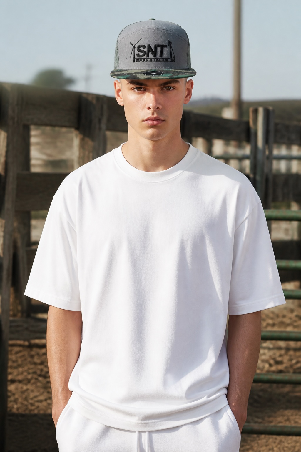 Heather Grey-Camo Bill Embroidered