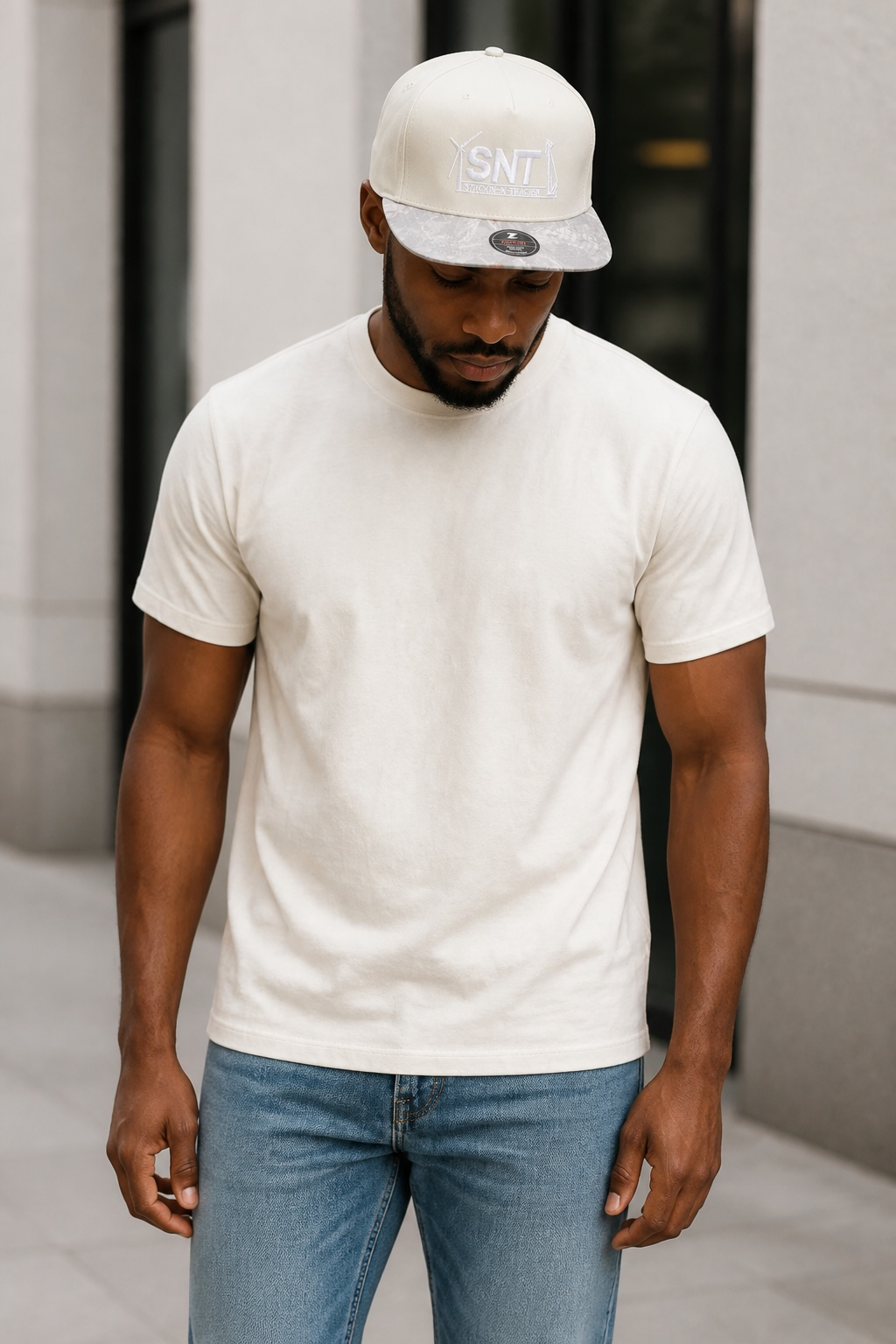 Vintage White/Tree Camo Embroidered