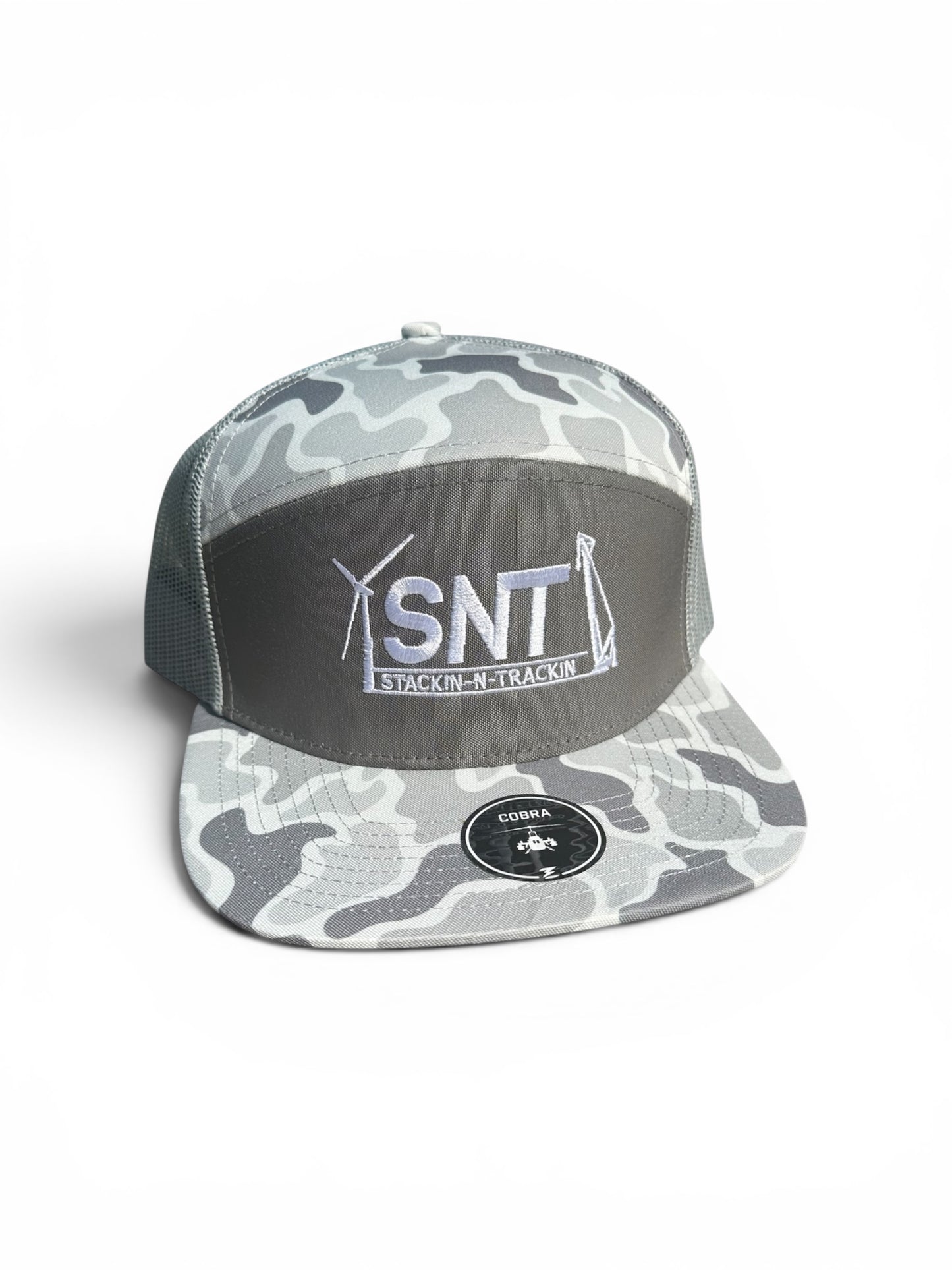 Old School Snow Camo Grey Embroidered