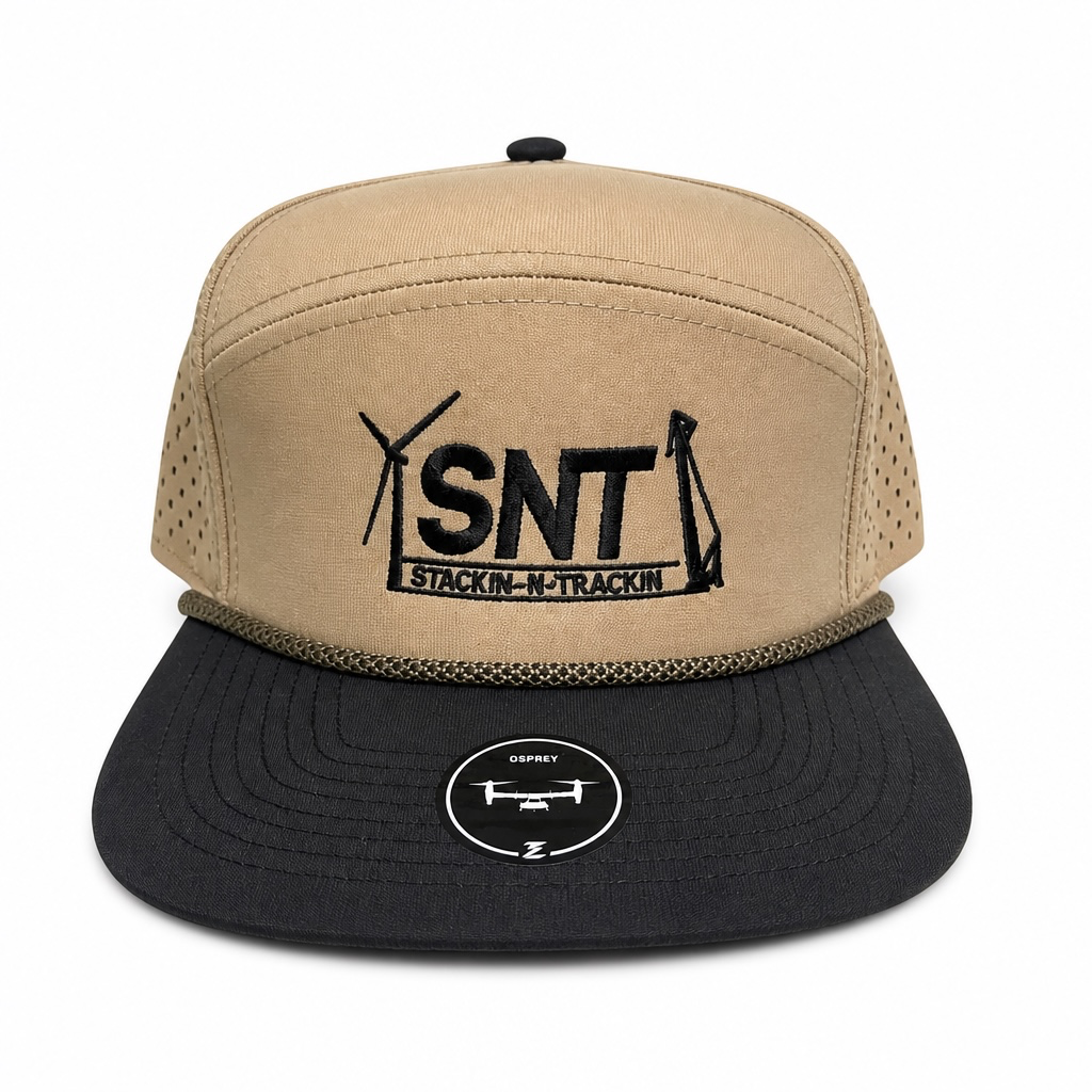 Khaki- Black bill - Khaki Rope Embroidered