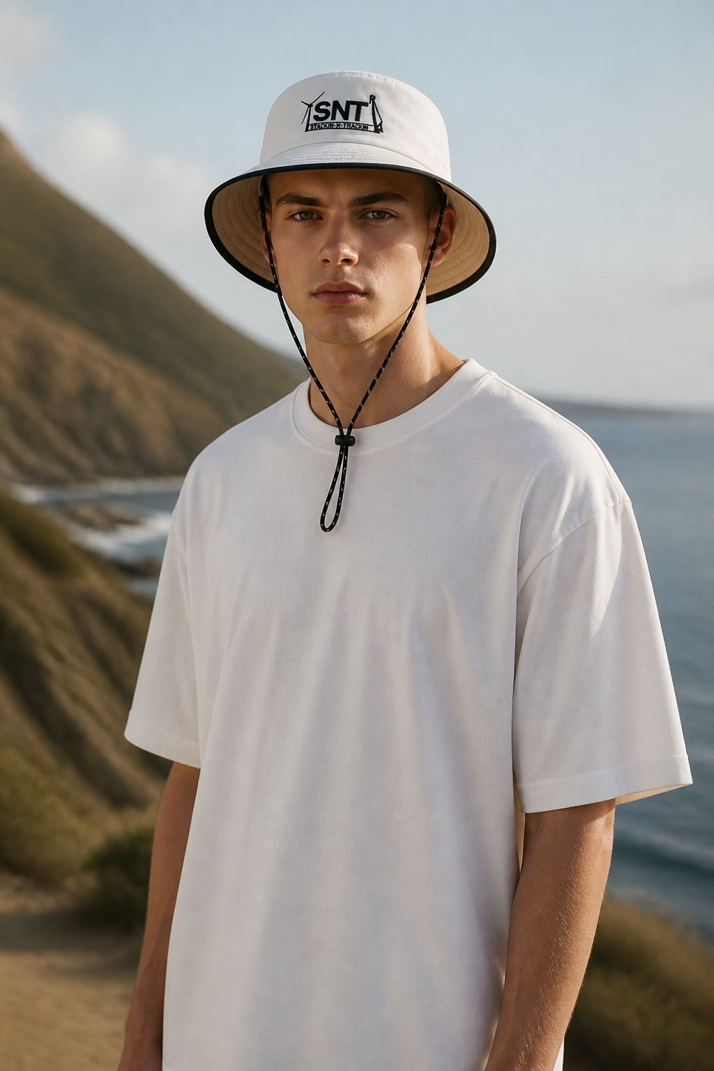 Off White Black Piping Bucket Hat Embroidered